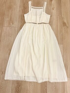 House of Harlow 1960 Cream Crochet-Trim Sundress